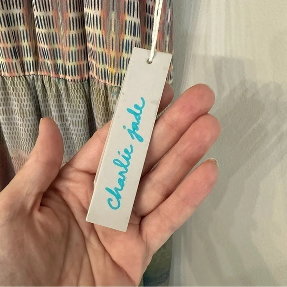 Charlie Jade Ava Multicolored Sleeveless Beaded Neck Maxi Dress Size XS NWT - Picture 11 of 12